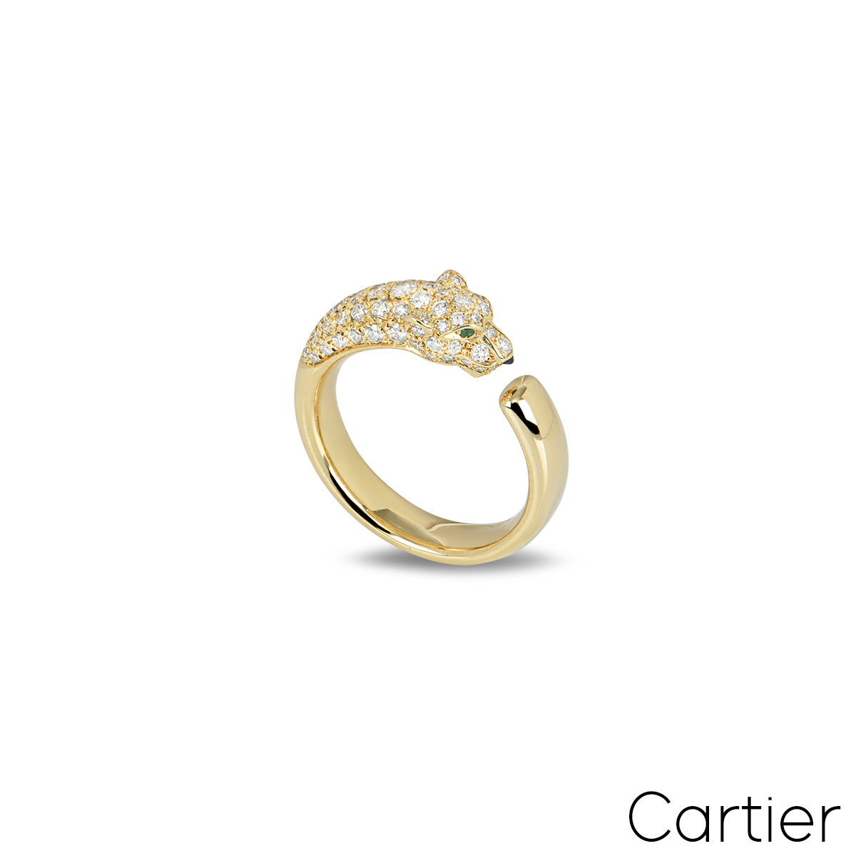 Cartier Yellow Gold Panthere De Cartier Diamond Ring N4765856